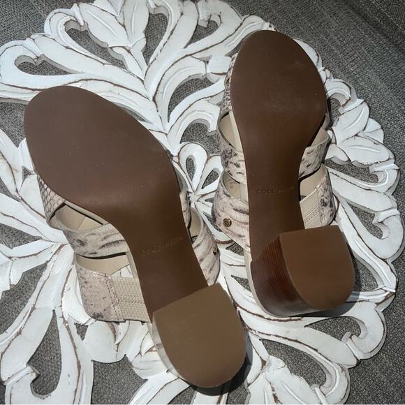 Cole Haan Snake Skin Look Leather Heels Shoes Women’s 7 - Picture 4 of 8